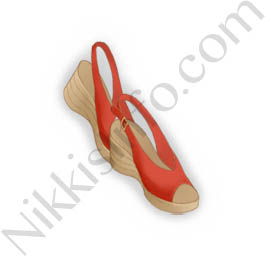 Peep-toe Sandals·Red